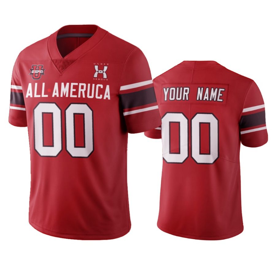 custom red 2021 under armour all america game jersey