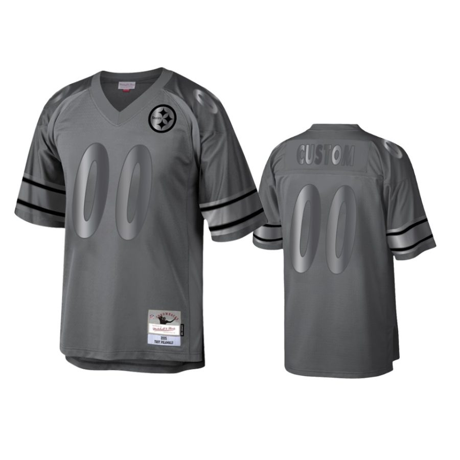 custom steelers charcoal throwback metal legacy jersey