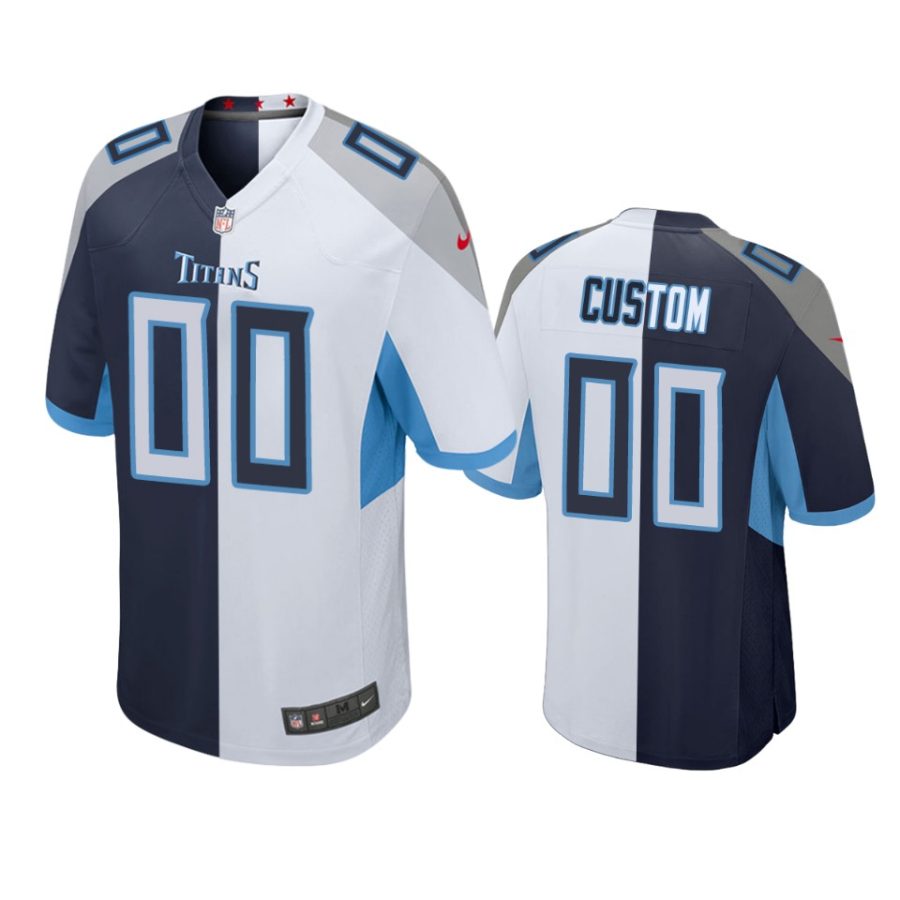 custom titans navy white split game jersey