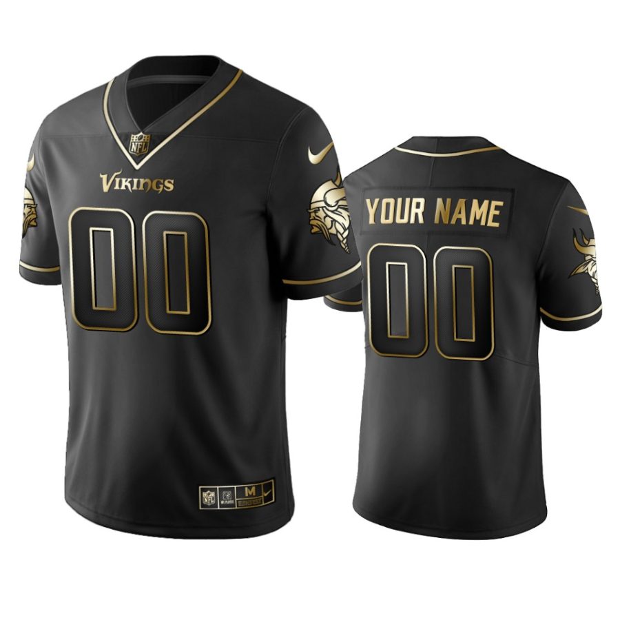 custom vikings black golden edition jersey