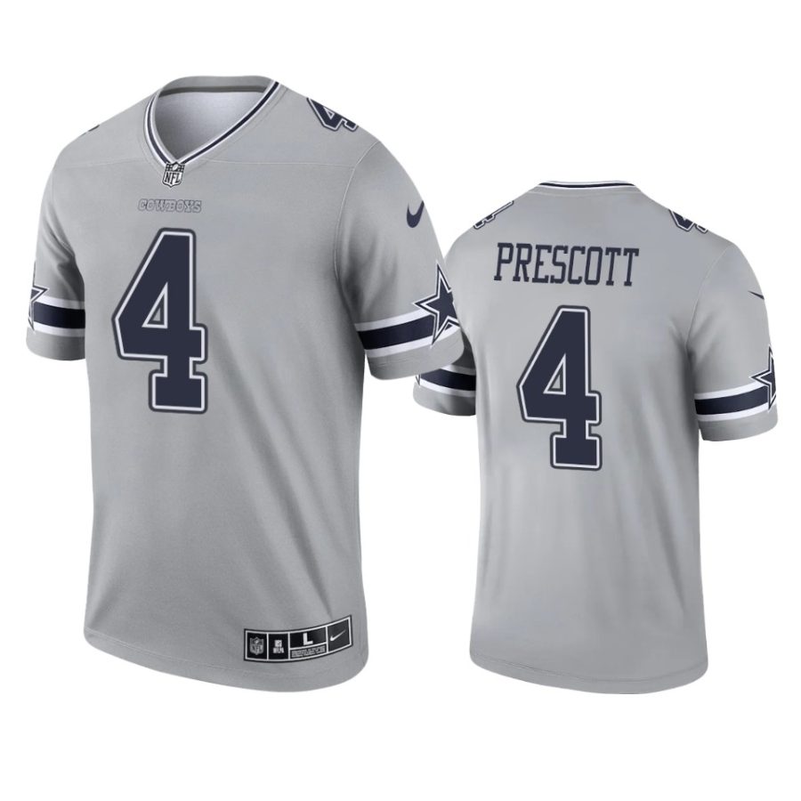 dak prescott cowboys 2021 inverted legend gray jersey