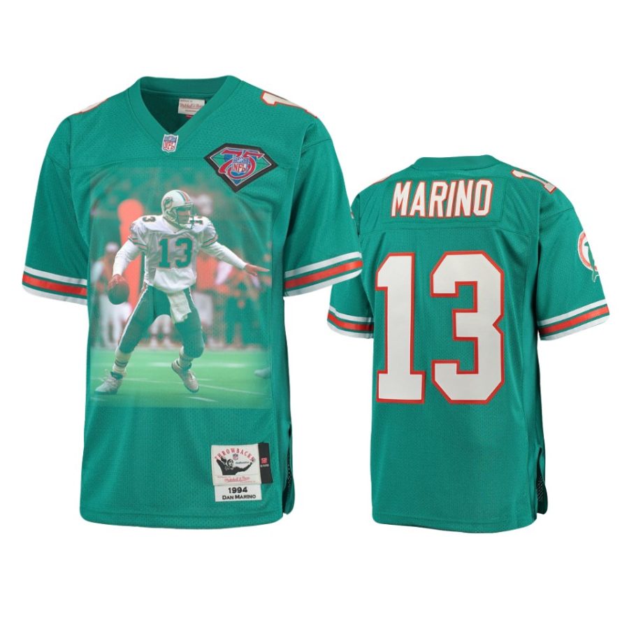 dan marino dolphins aqua fake spike play jersey