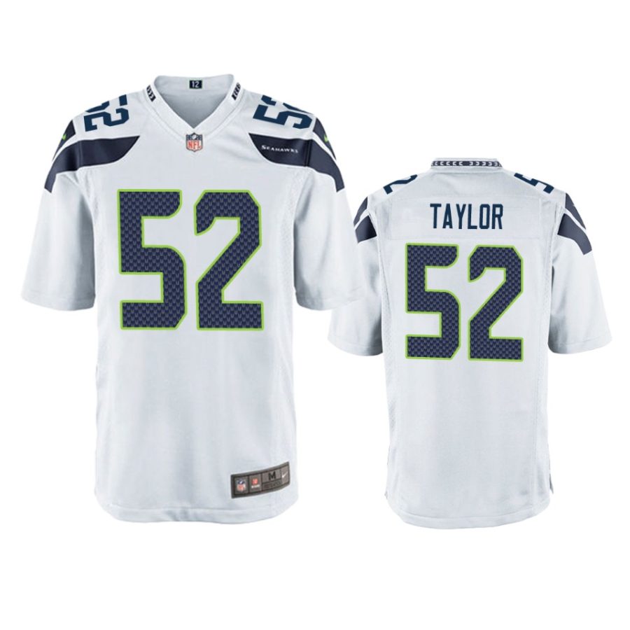 darrell taylor seahawks white game jersey