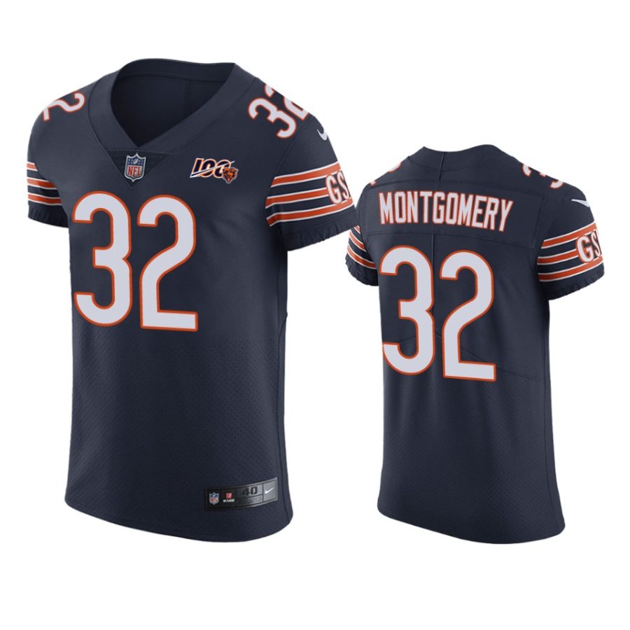 david montgomery bears navy nfl 100 vapor elite jersey