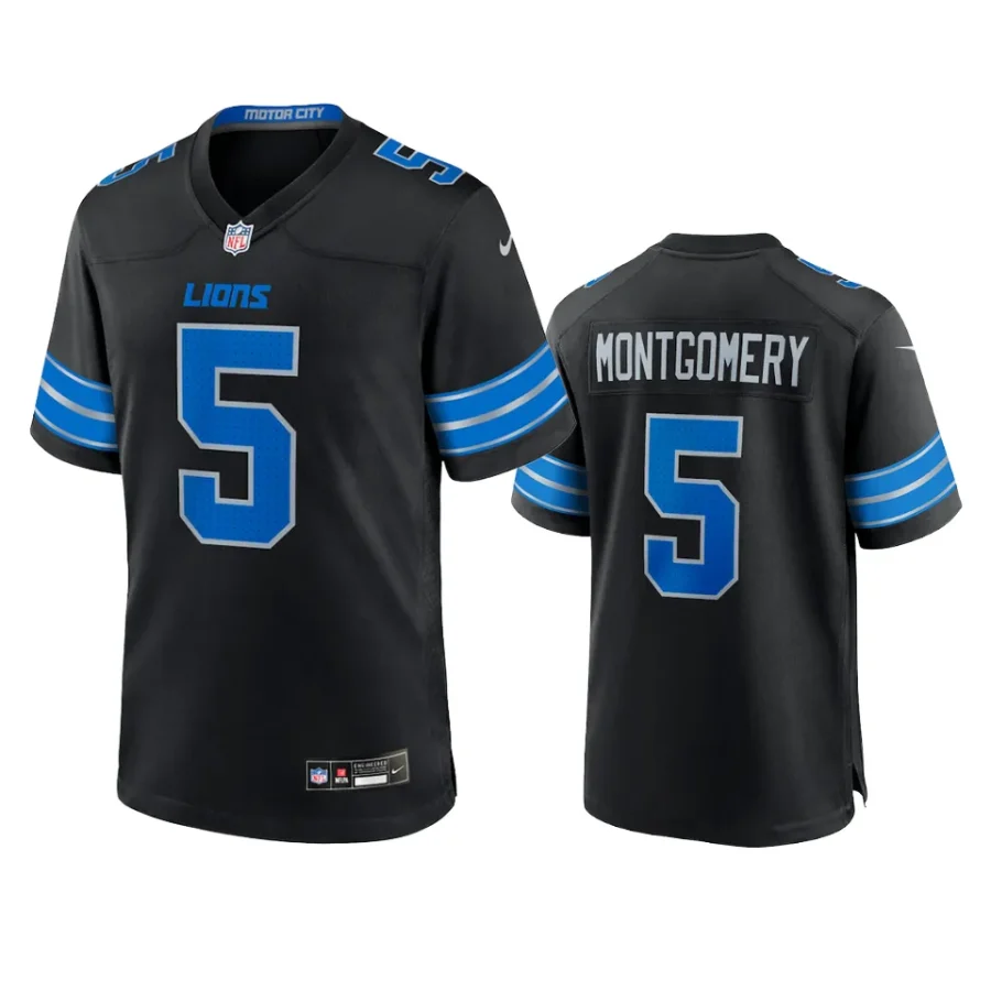 david montgomery lions black 2024 2nd alternate jersey