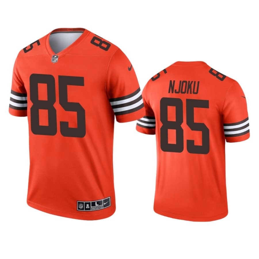 david njoku browns inverted legend orange jersey