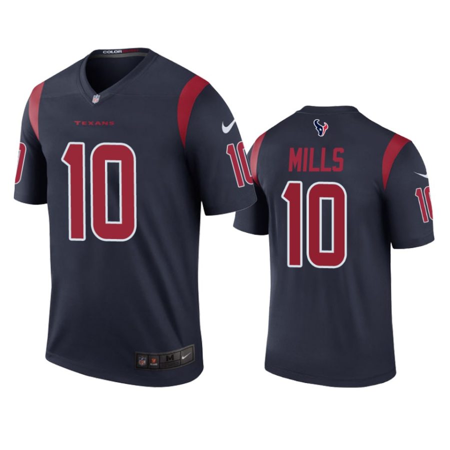 davis mills color rush legend texans navy jersey