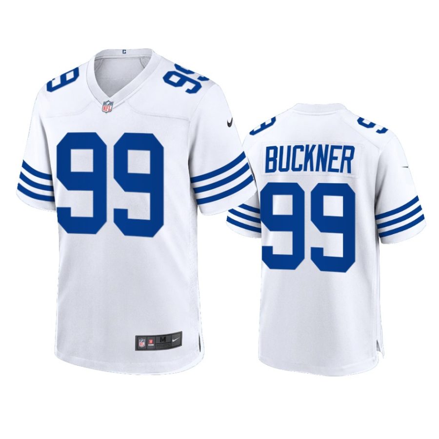 deforest buckner colts white throwback game jersey