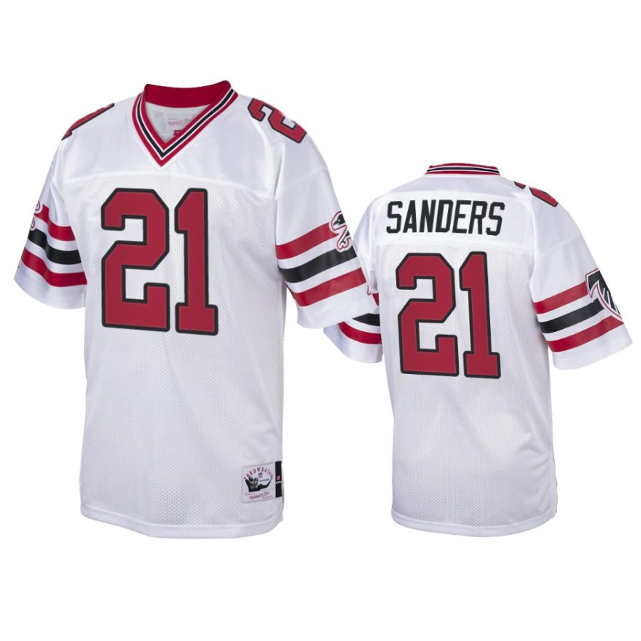 deion sanders falcons white authentic throwback jersey