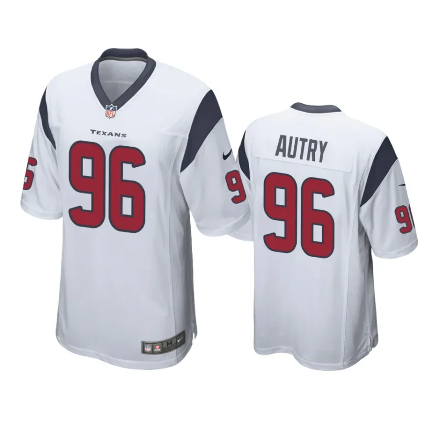 denico autry texans white game jersey