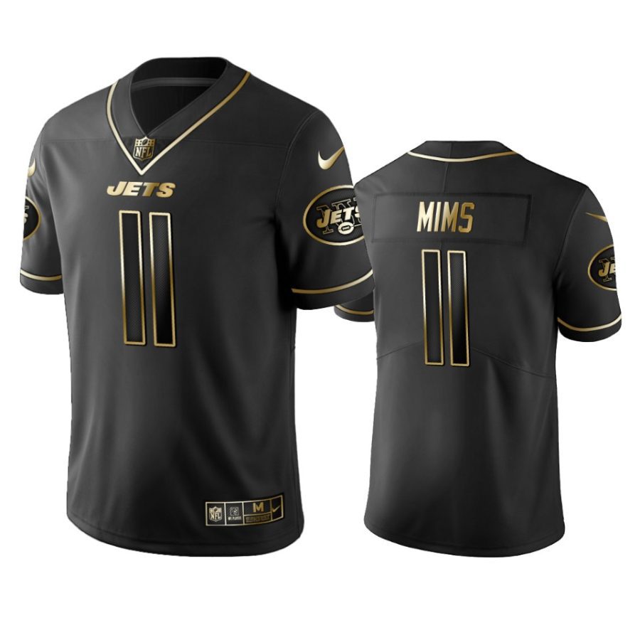 denzel mims jets black golden edition jersey