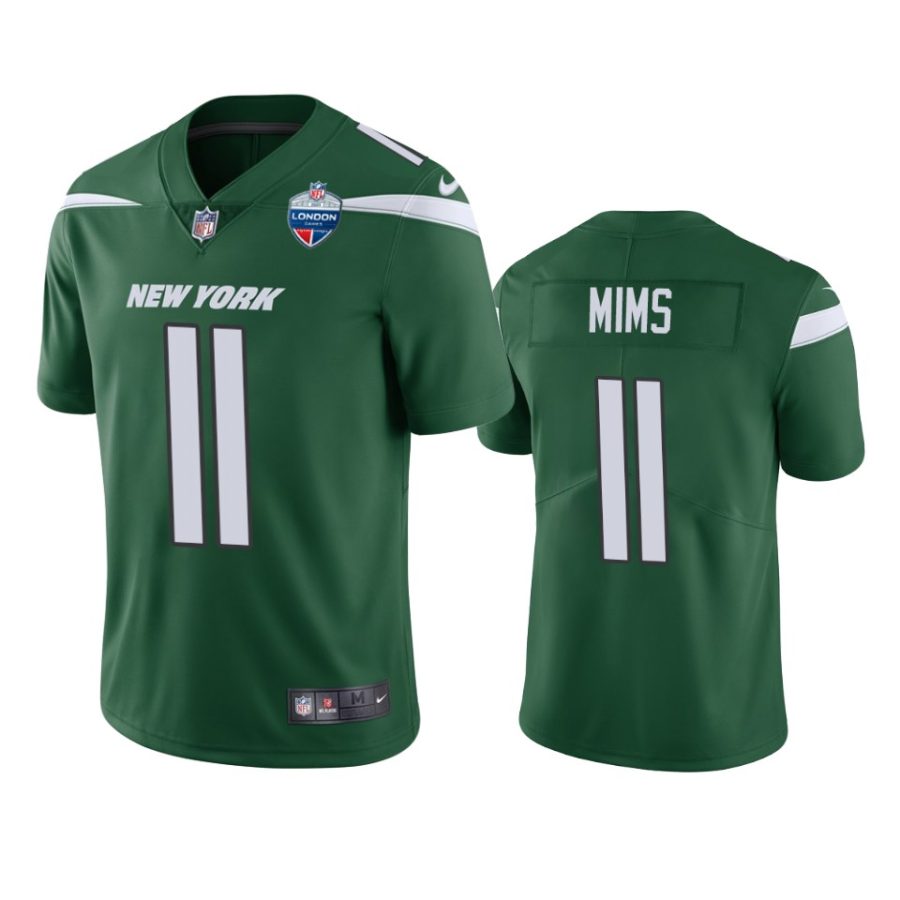 denzel mims jets green 2021 london games patch limited jersey