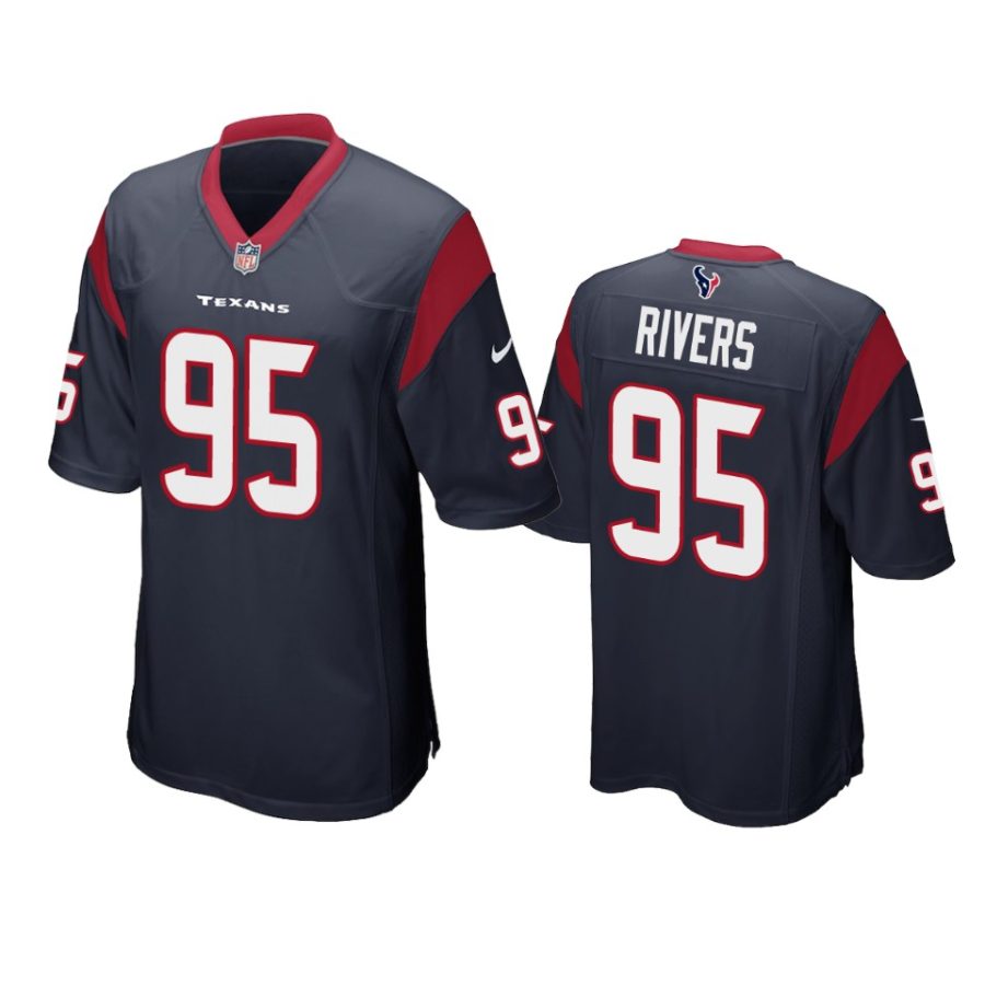 derek rivers texans navy game jersey