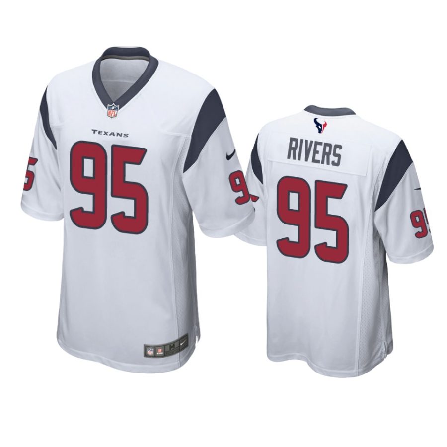 derek rivers texans white game jersey