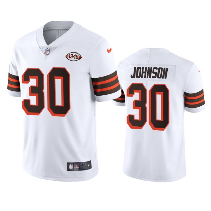 dernest johnson browns white 1946 collection alternate vapor limited jersey