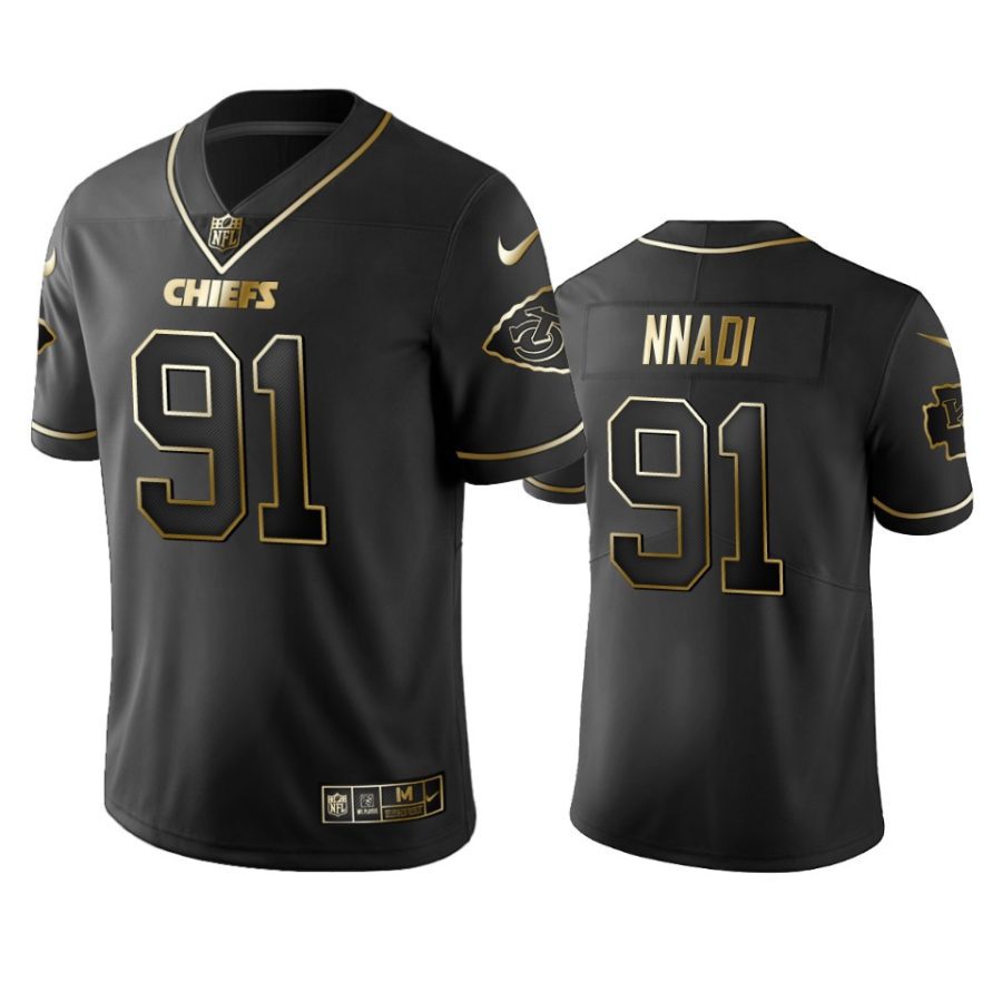 derrick nnadi chiefs black golden edition jersey