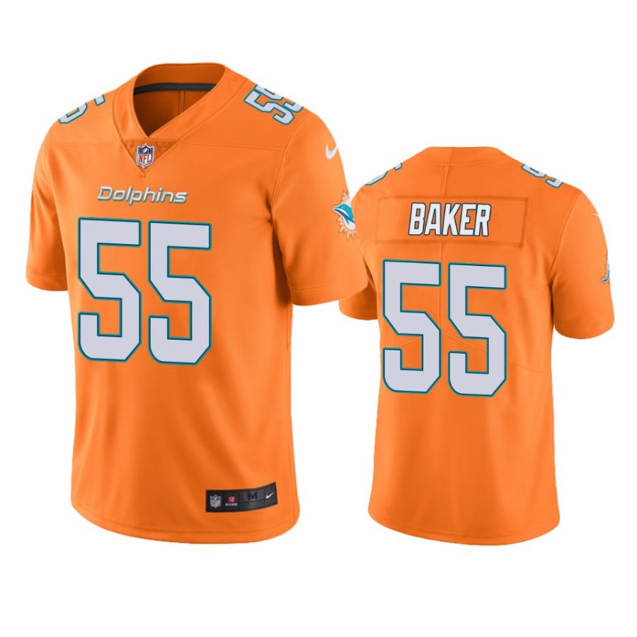 dolphins 55 jerome baker orange color rush limited jersey