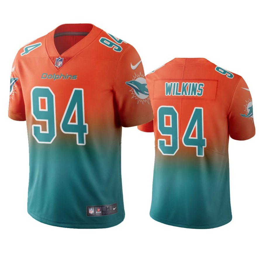 dolphins christian wilkins aqua gradient color crash jersey