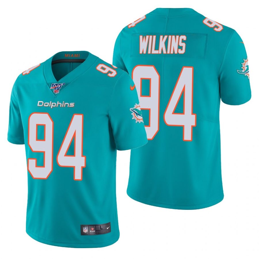 dolphins christian wilkins aqua limited 100th season jersey