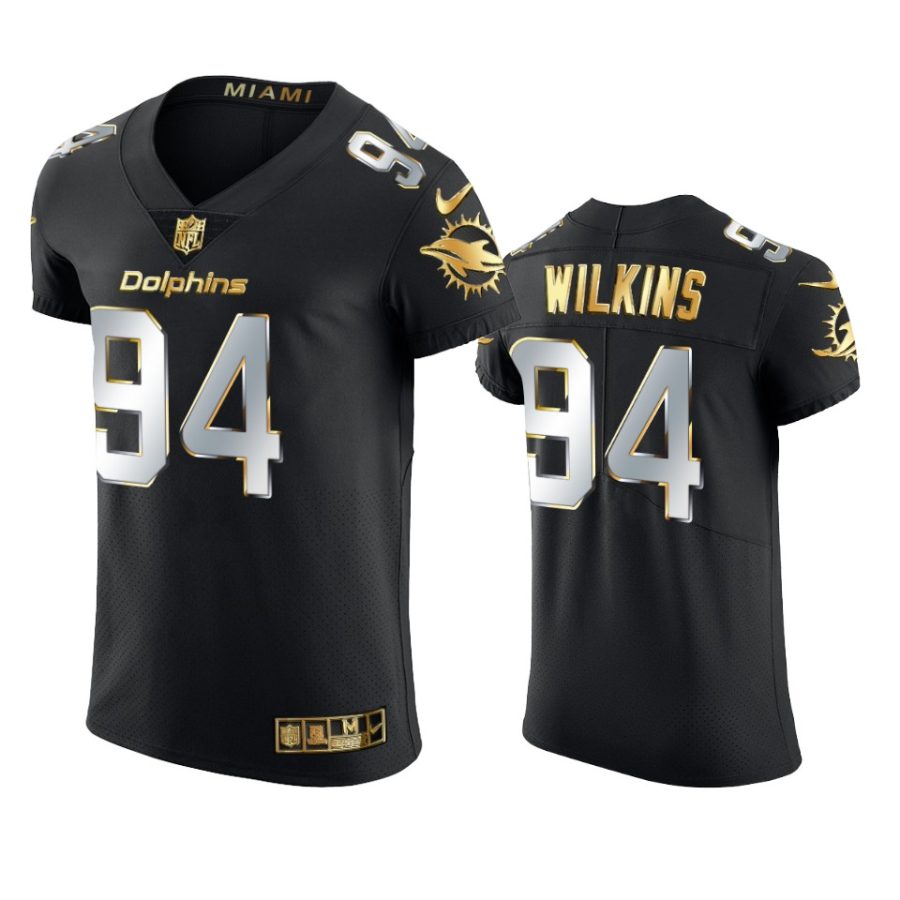 dolphins christian wilkins black golden edition elite jersey