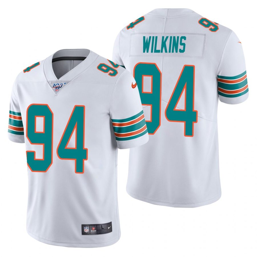 dolphins christian wilkins white limited 100th season jersey