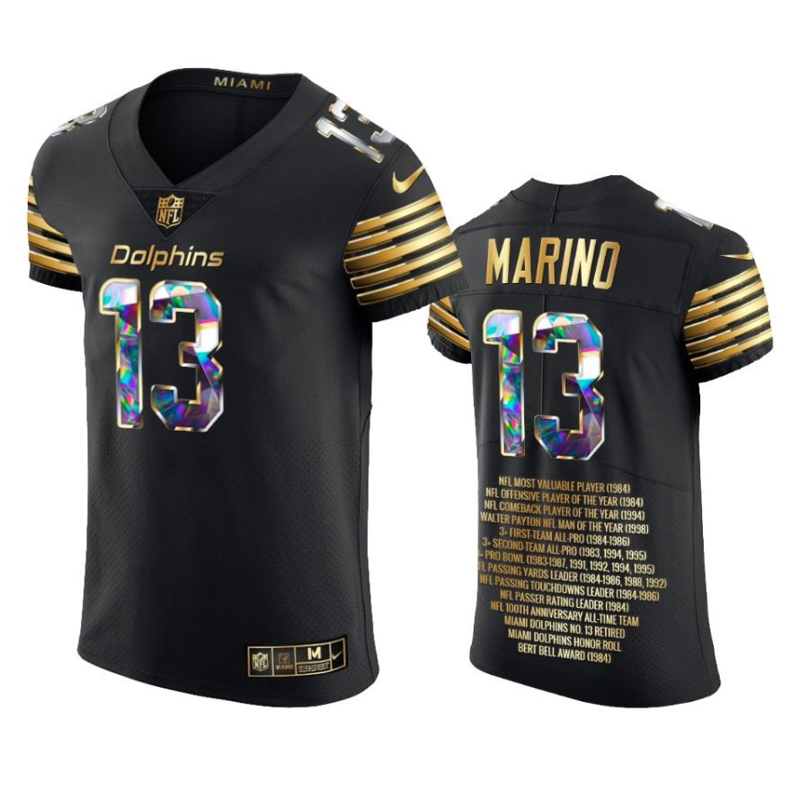 dolphins dan marino black career highlights diamond edition jersey