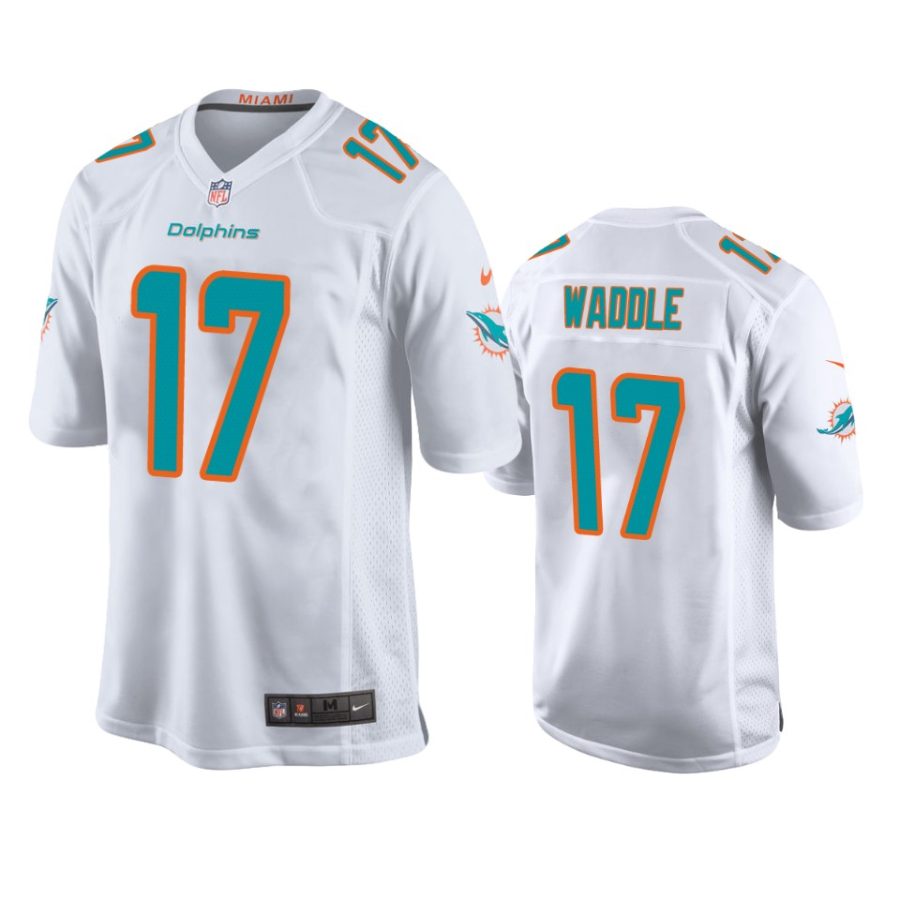 dolphins jaylen waddle white game jersey