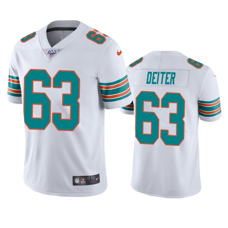 dolphins michael deiter white limited 100th season jersey