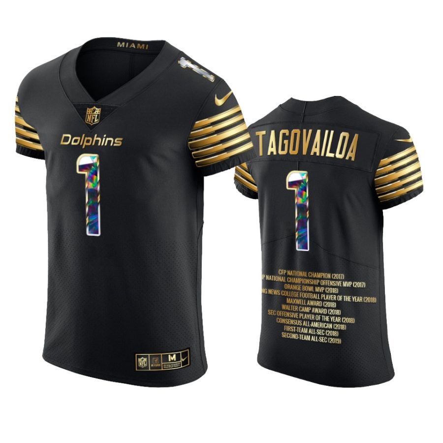 dolphins tua tagovailoa black career highlights diamond edition jersey