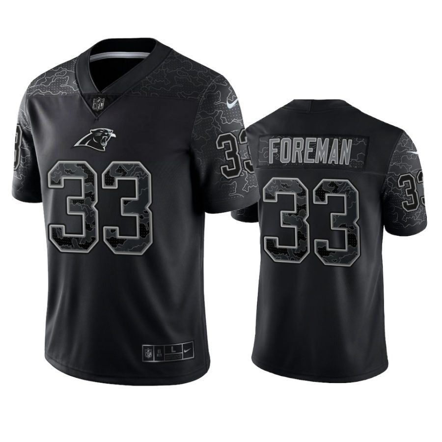 donta foreman panthers reflective limited black jersey