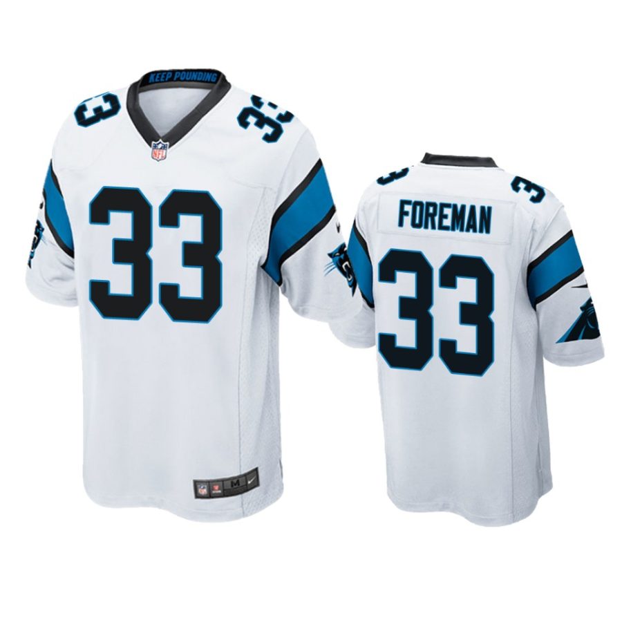 donta foreman panthers white game jersey