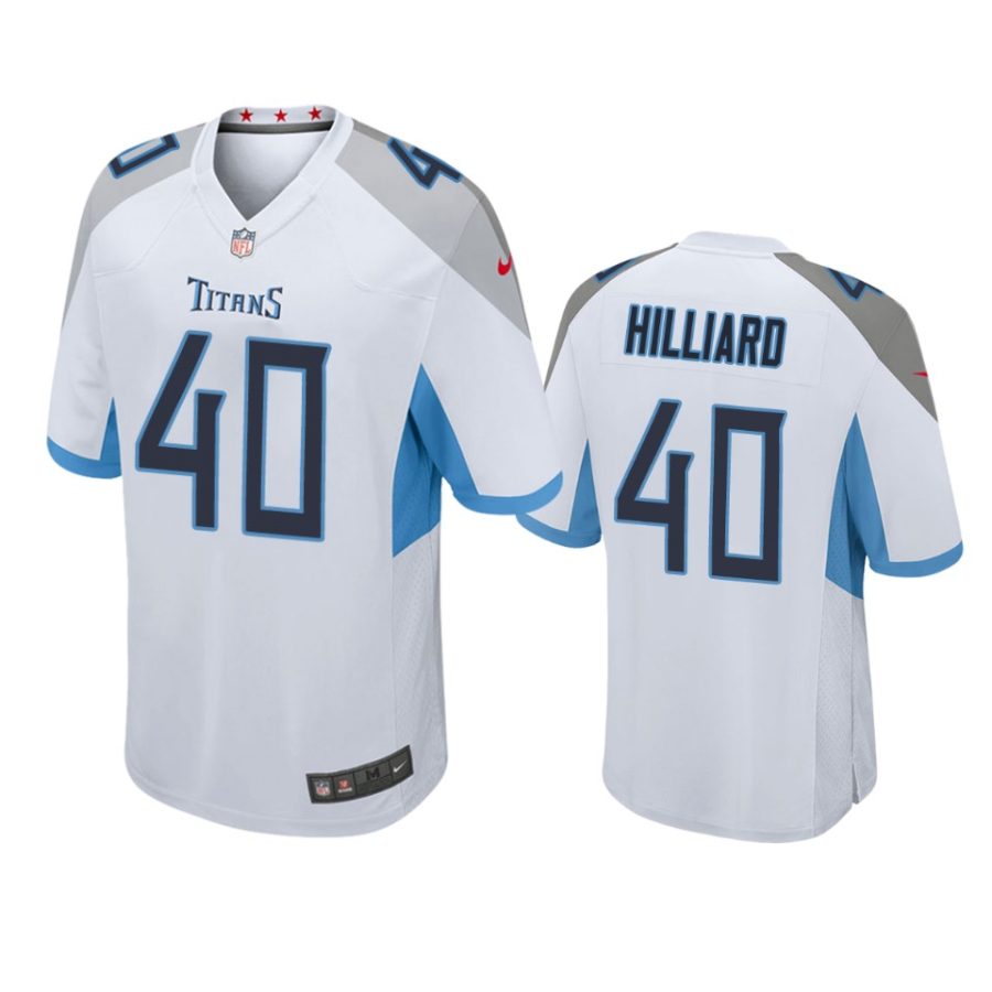 dontrell hilliard titans white game jersey