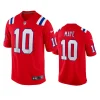 drake maye patriots red 2024 nfl draft jersey