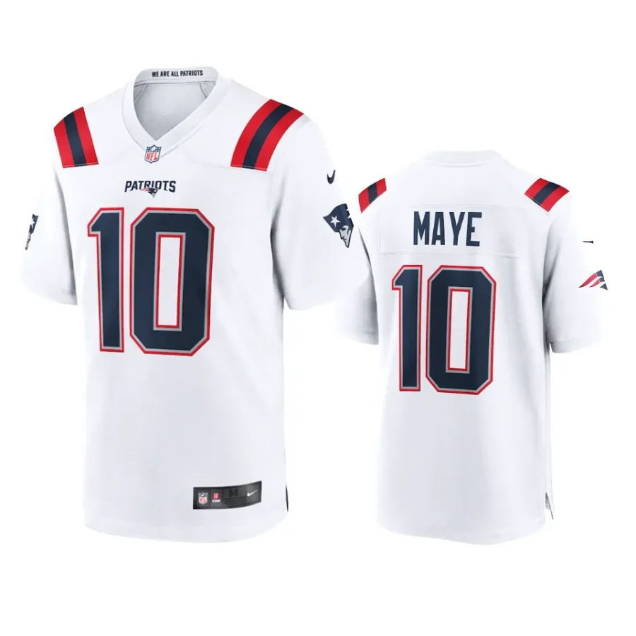 drake maye patriots white 2024 nfl draft jersey