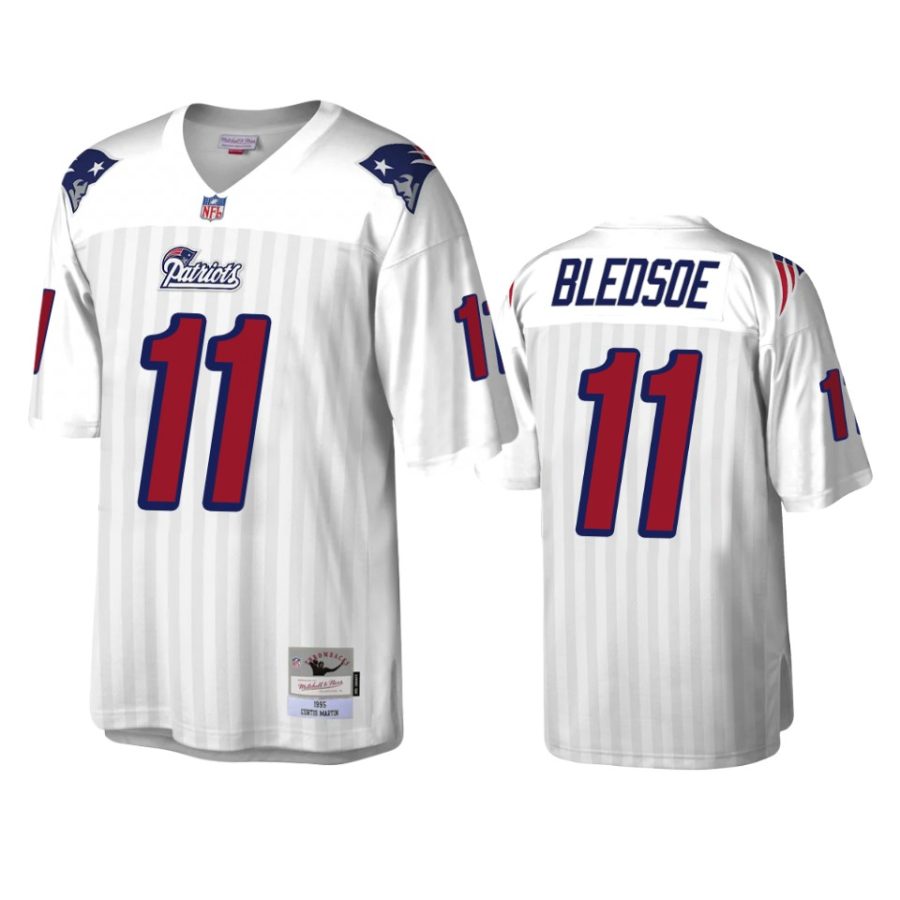 drew bledsoe patriots white legacy replica retired player jersey