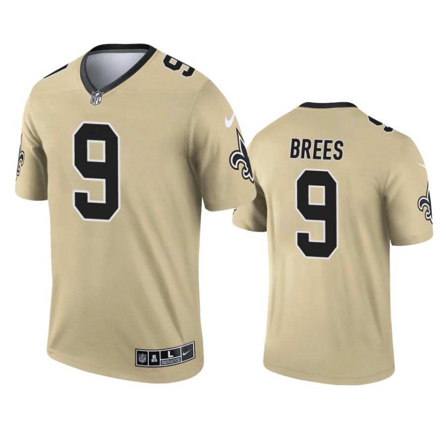 drew brees saints 2021 inverted legend gold jersey