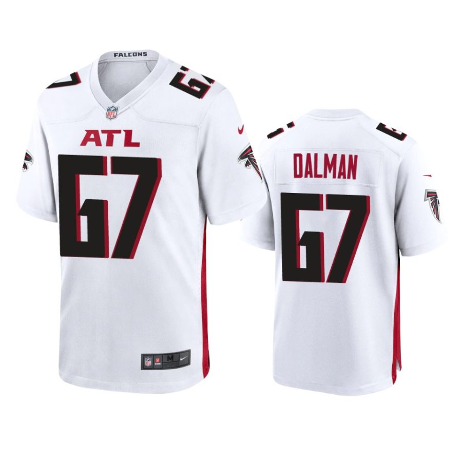 drew dalman falcons white game jersey