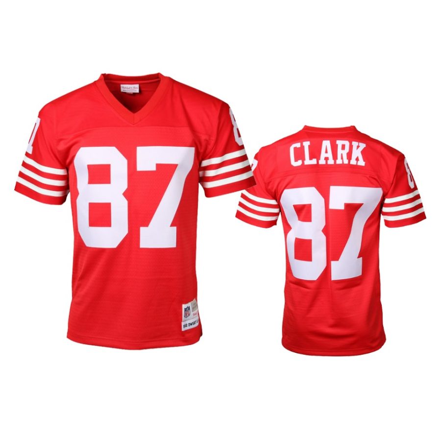 dwight clark 49ers red throwback retired player jersey