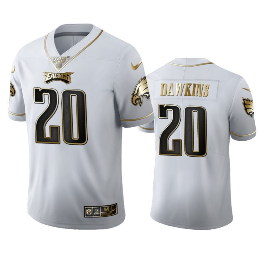 eagles brian dawkins white golden edition 100th season jersey