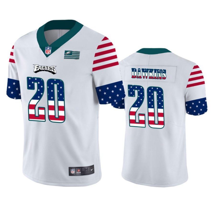 eagles brian dawkins white independence day vapor jersey