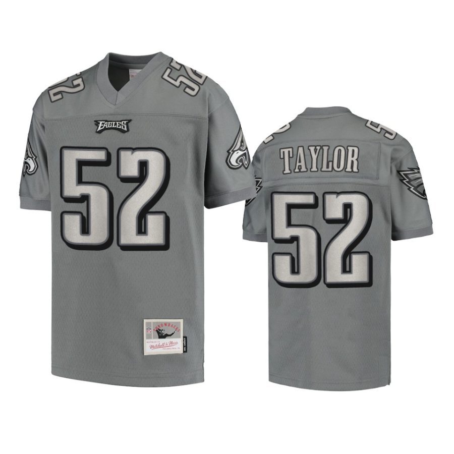 eagles davion taylor charcoal metal replica jersey