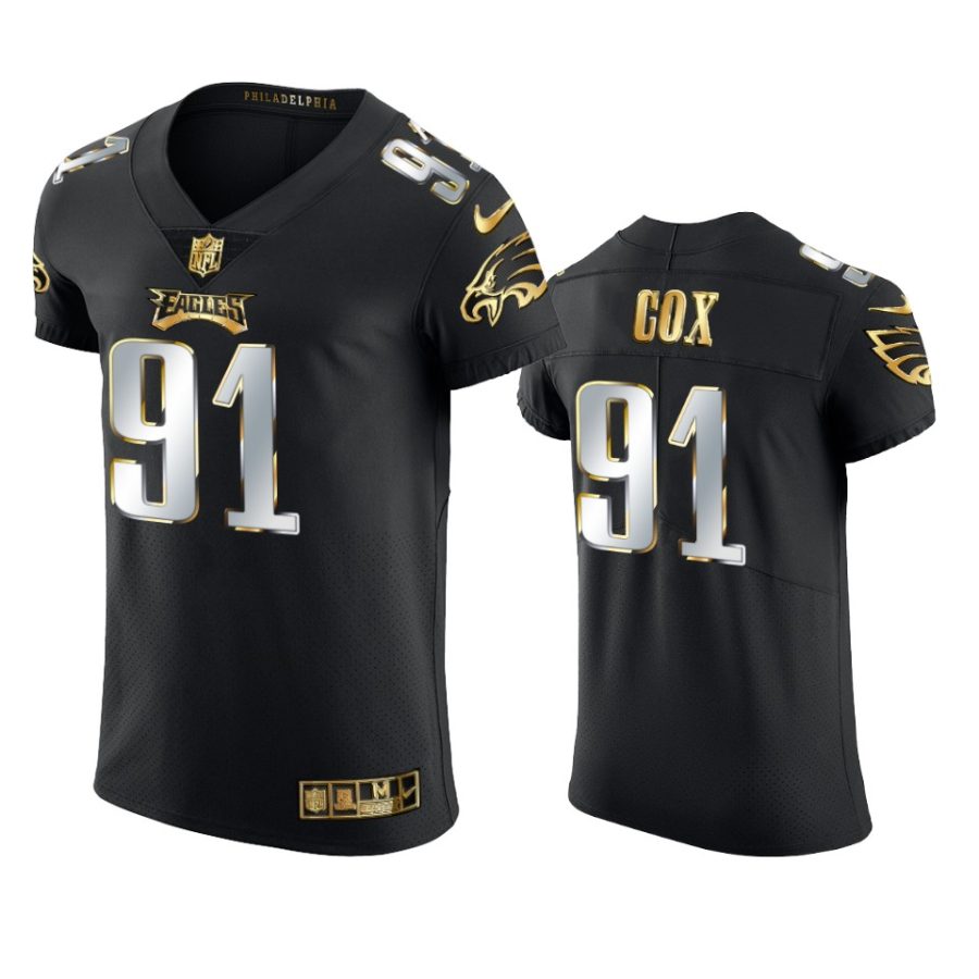 eagles fletcher cox black golden edition elite jersey