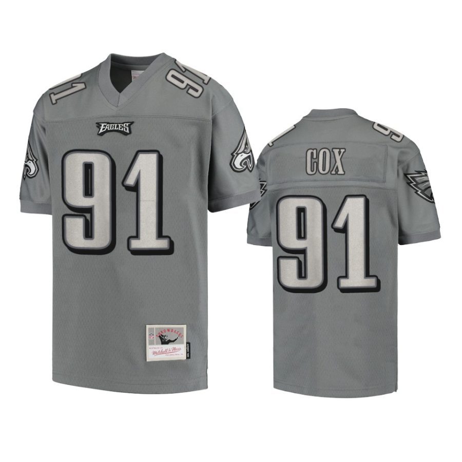 eagles fletcher cox charcoal metal replica jersey