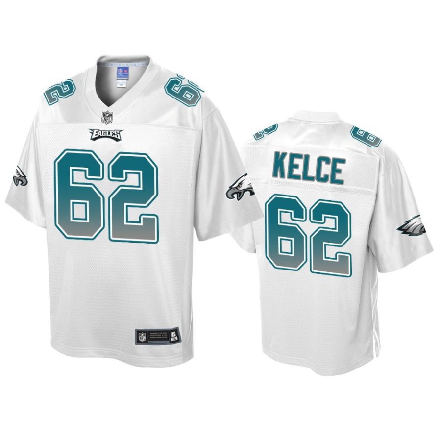 eagles jason kelce white fade fashion jersey