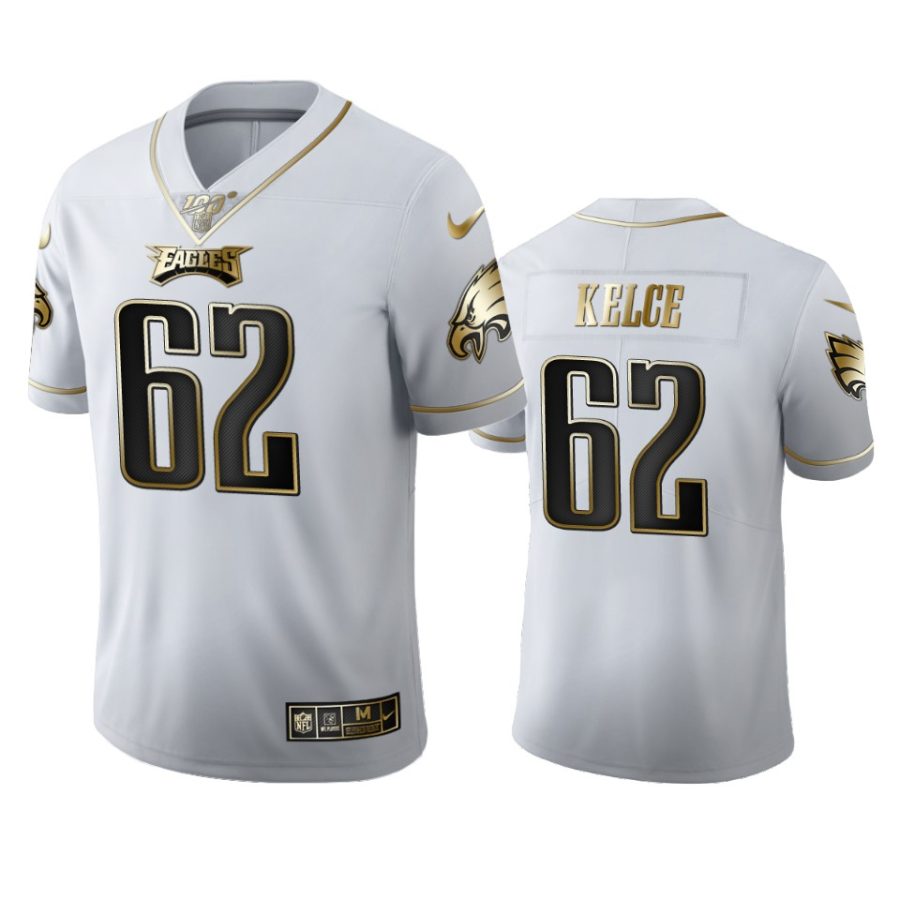 eagles jason kelce white golden edition 100th season jersey