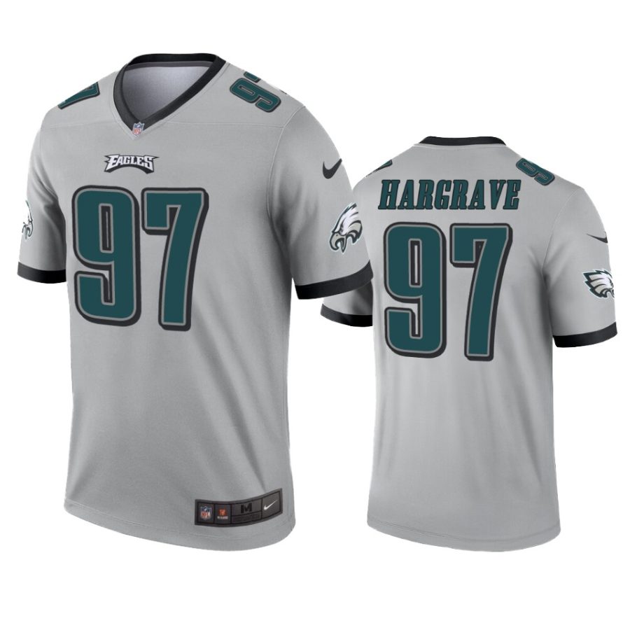 eagles javon hargrave silver inverted legend jersey