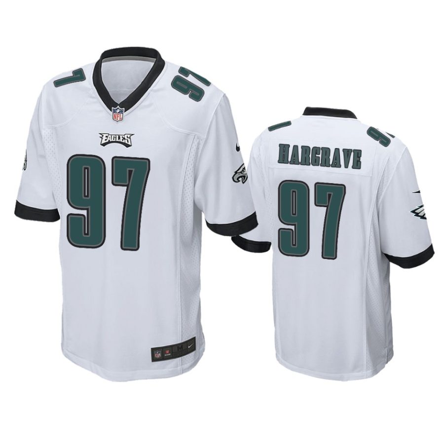 eagles javon hargrave white game jersey