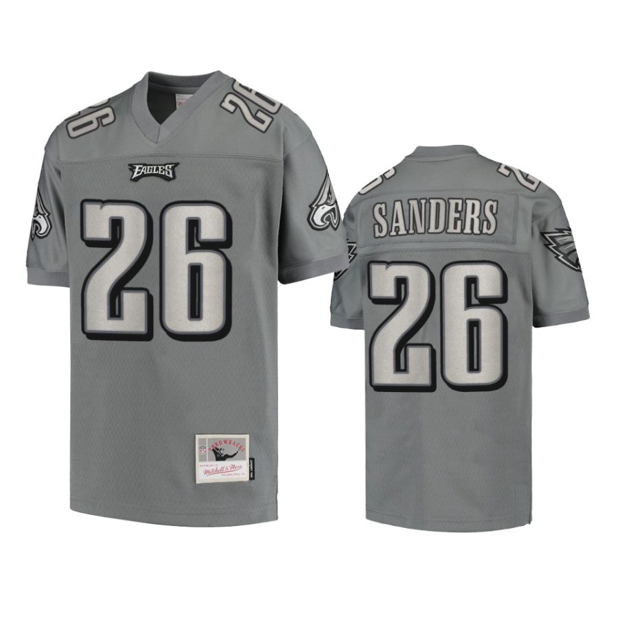 eagles miles sanders charcoal metal replica jersey