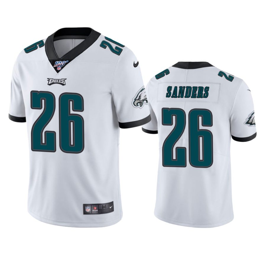 eagles miles sanders white limited 100th season jersey