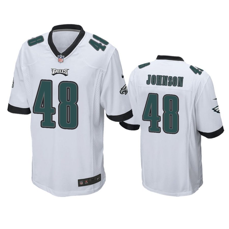 eagles patrick johnson white game jersey